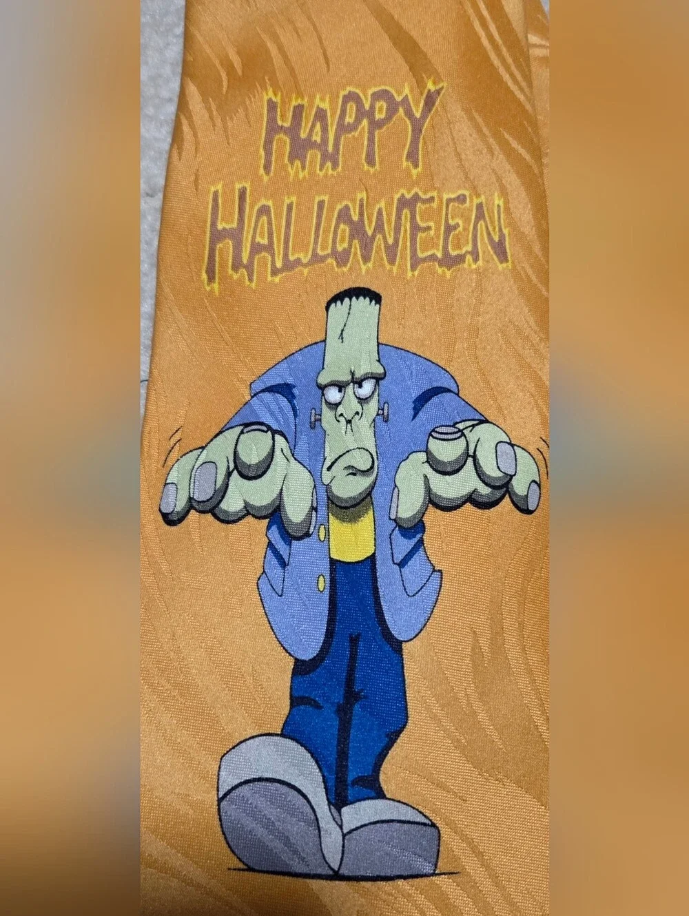 Vintage Keith Daniels Frankenstein Happy Halloween Neck Tie